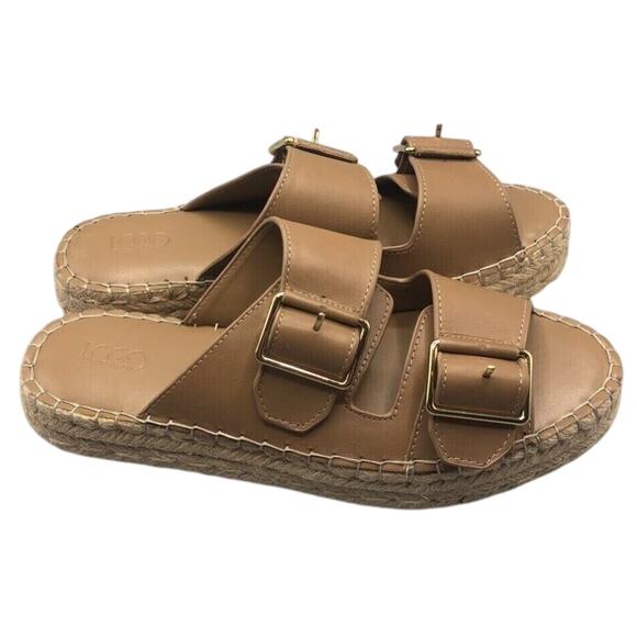 Logo Shoes Lori Goldstein Womens Sz 7 Lindsay Espadrilles Slide Sandals Brown - Picture 1 of 8